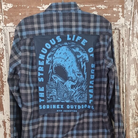 unique Flannel with Patch on the Back M - Picture 1 of 7